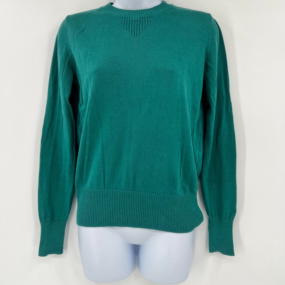 Pact Organic Womens Emerald Green 100% Organic Cotton Crewneck Sweater XS